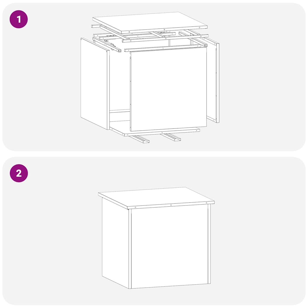 vidaXL Κουτί αποθήκευσης εξωτερικών χώρων Ασημί 55 x 50,5 x 50 εκ.