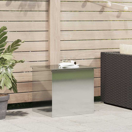 vidaXL Κουτί αποθήκευσης εξωτερικών χώρων Ασημί 55 x 50,5 x 50 εκ.