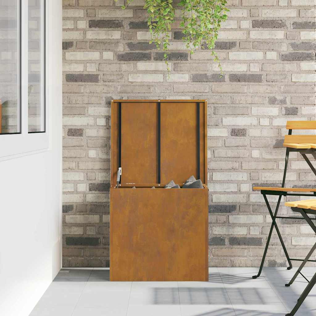 vidaXL Κουτί αποθήκευσης εξωτερικών χώρων Σκ rusty 55 x 50,5 x 50 εκ.