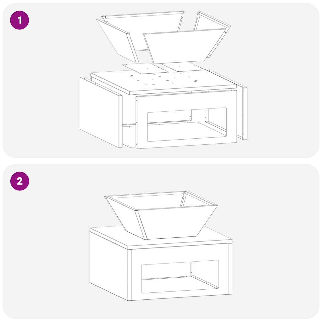vidaXL Φωτιά Μαύρο 50 x 50 x 40 cm Ατσάλι