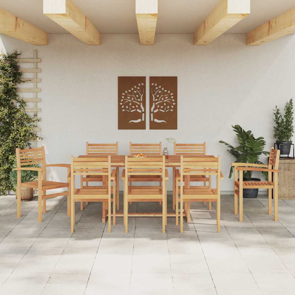 vidaXL Καρέκλες κήπου που σωριάζονται 8 pcs Καφέ 55.5 x 55.5 x 90 εκ.