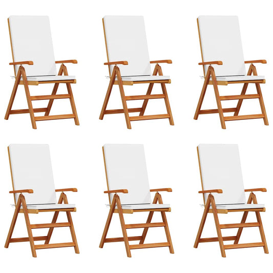 vidaXL Καρέκλα Κήπου 6 pcs Καφέ 57 x 71.5 x 104εκ Μασίφ ξύλο teak