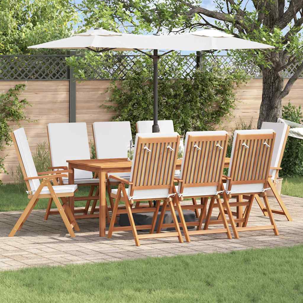 vidaXL Καρέκλα Κήπου 8 pcs Καφέ και Λευκό 57 x 71.5 x 104 εκ