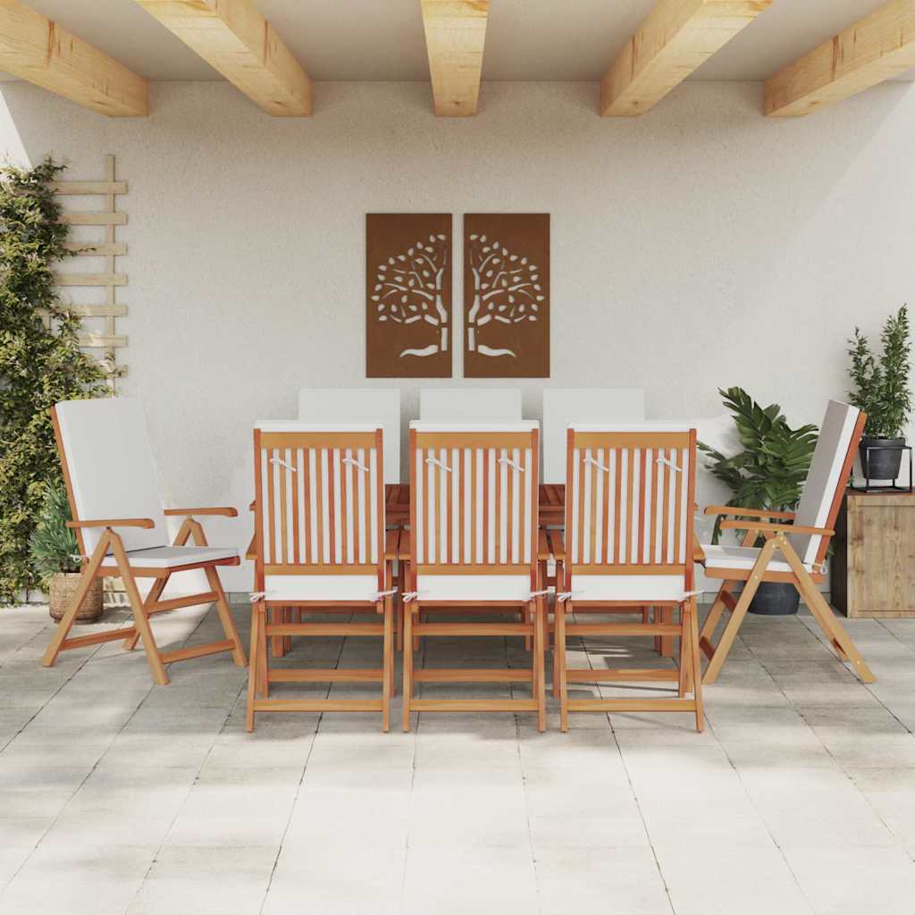 vidaXL Καρέκλα Κήπου 8 pcs Καφέ και Λευκό 57 x 71.5 x 104 εκ