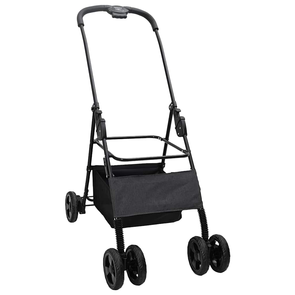 vidaXL Αναδιπλούμενο Καροτσάκι Κατοικίδιων Μαύρο 81 x 47 x 99 εκ.