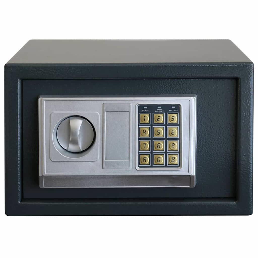 vidaXL Ψηφιακό Ασφαλές Σκούρο γκρι 31 x 20 x 20 εκ. Ατσάλι