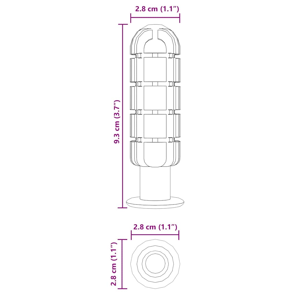 vidaXL Λαβές τραπεζιού πιγκ-πογκ 10 pcs Μαύρο 2,8 x 2,8 x 9,3 εκ. PP