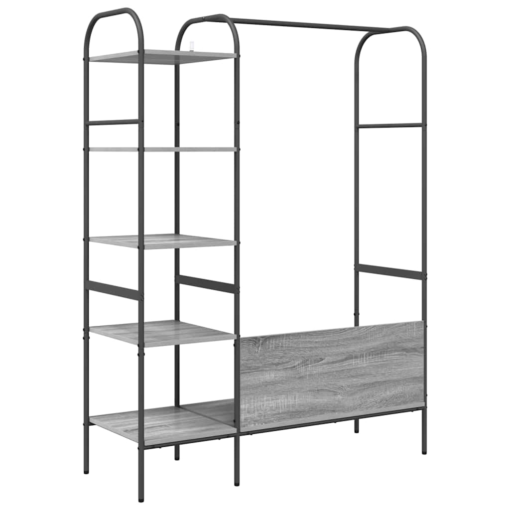 vidaXL Ράφι Ρούχων με ράφι Γκρι 120 x 44 x 160 εκ Επεξεργασμένο ξύλο