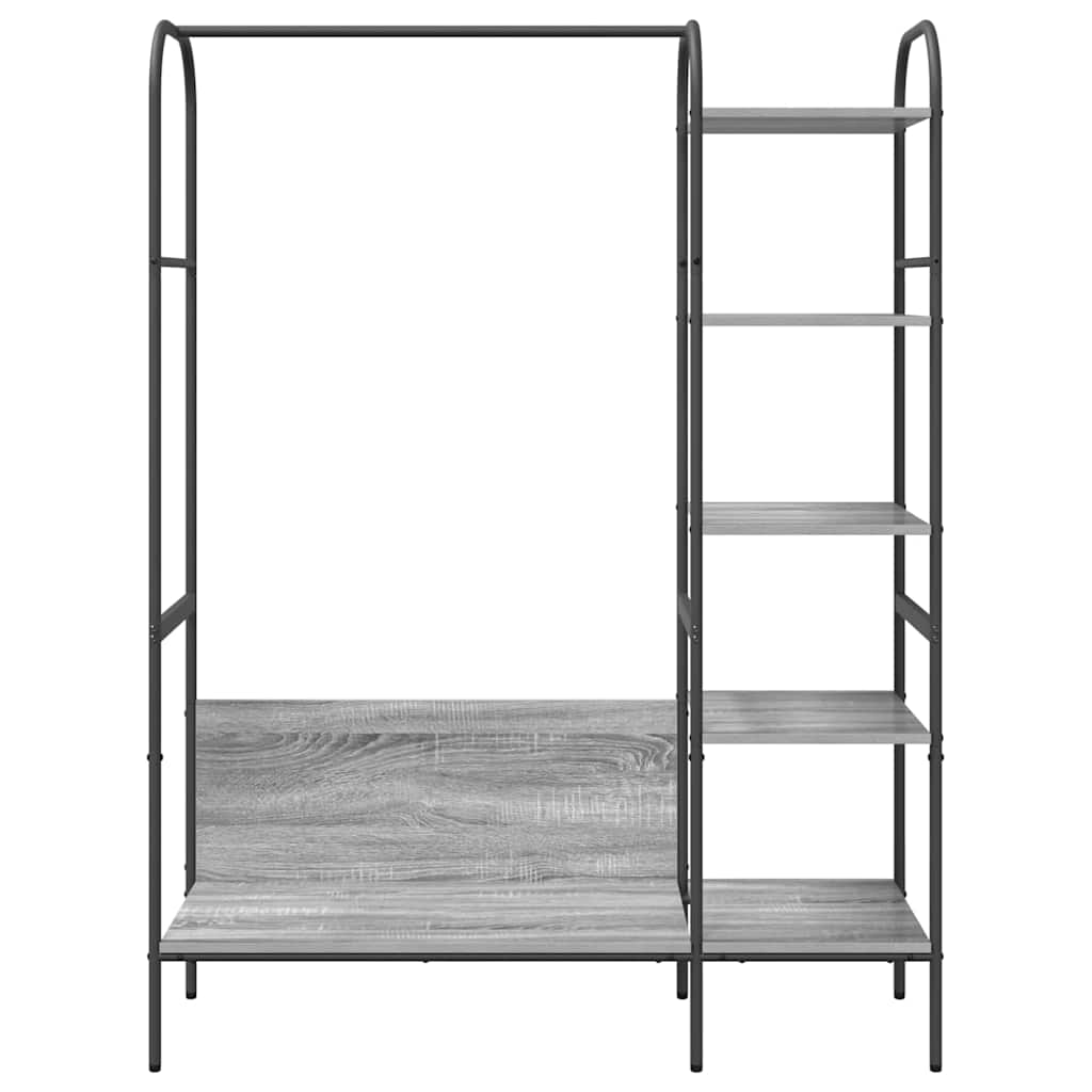 vidaXL Ράφι Ρούχων με ράφι Γκρι 120 x 44 x 160 εκ Επεξεργασμένο ξύλο