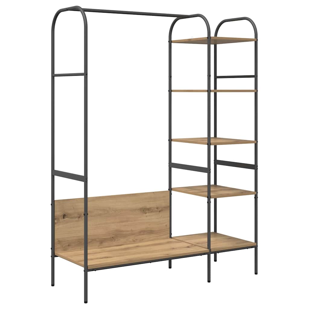 vidaXL Ράφι Ρούχων με ράφι Μπεζ 120 x 44 x 160 εκ Επεξεργασμένο ξύλο