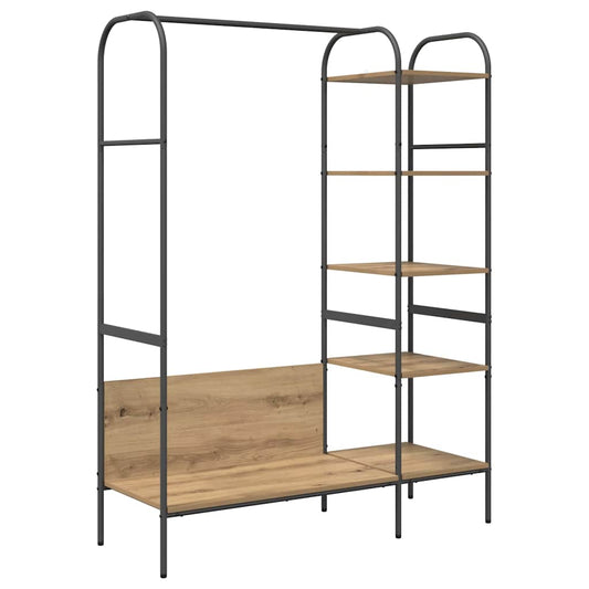 vidaXL Ράφι Ρούχων με ράφι Μπεζ 120 x 44 x 160 εκ Επεξεργασμένο ξύλο