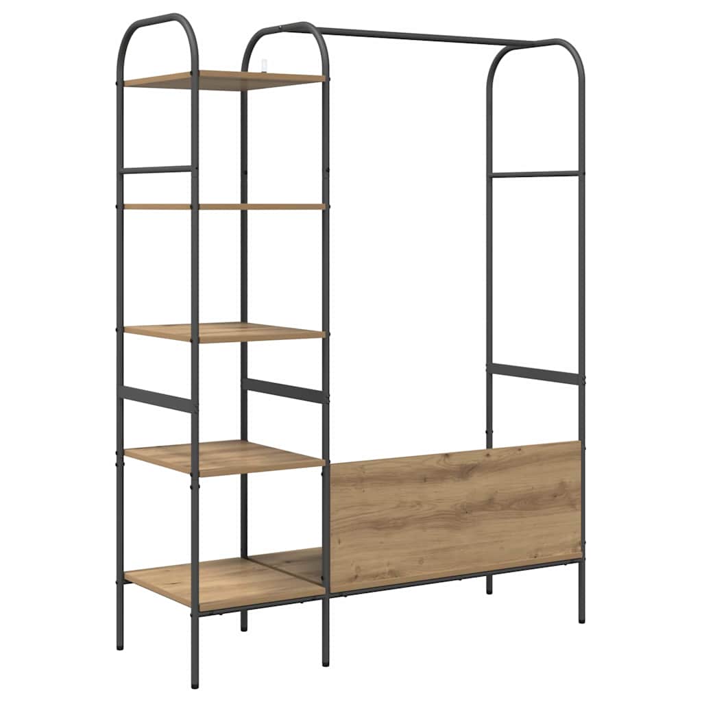 vidaXL Ράφι Ρούχων με ράφι Μπεζ 120 x 44 x 160 εκ Επεξεργασμένο ξύλο