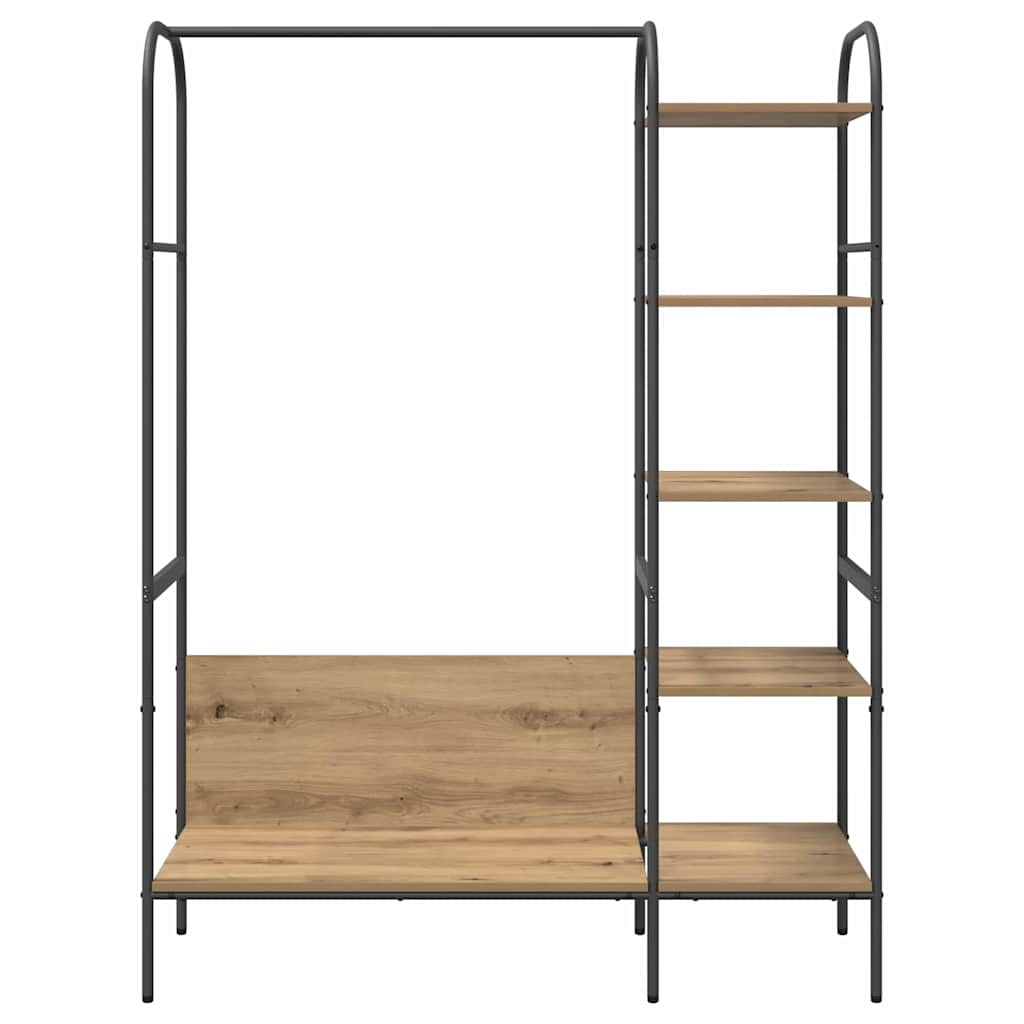 vidaXL Ράφι Ρούχων με ράφι Μπεζ 120 x 44 x 160 εκ Επεξεργασμένο ξύλο