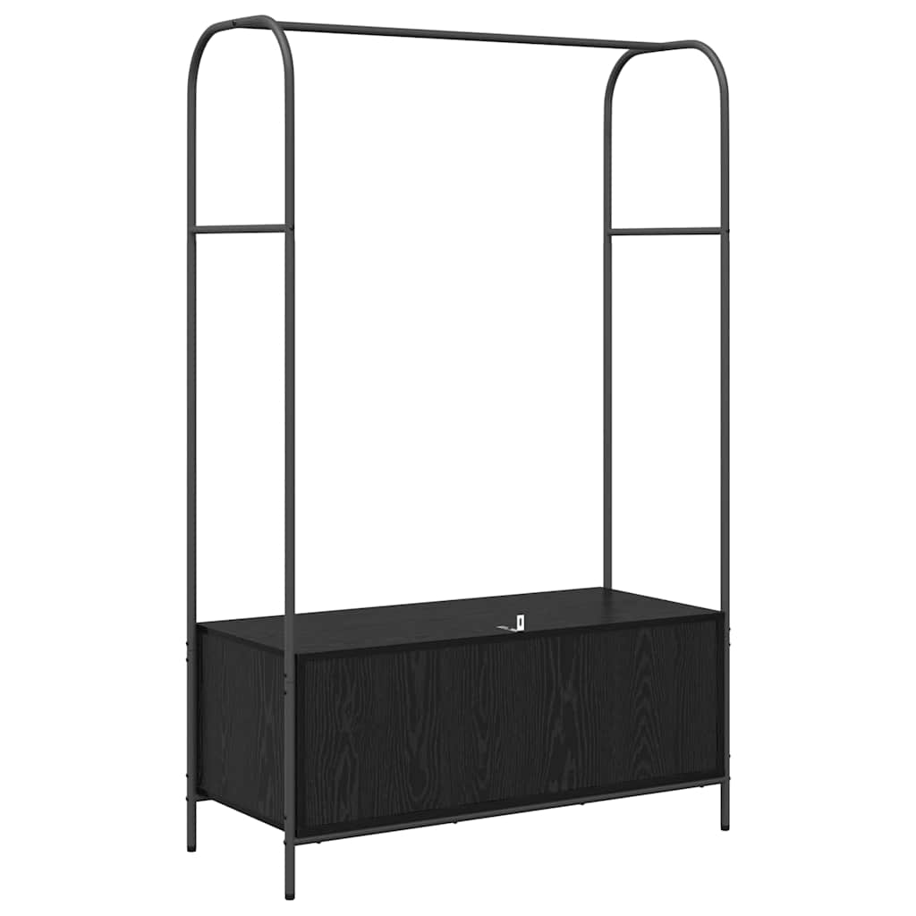 vidaXL Ράφι Ρούχων Μαύρο 100 x 44 x 160 εκ Επεξεργασμένο ξύλο