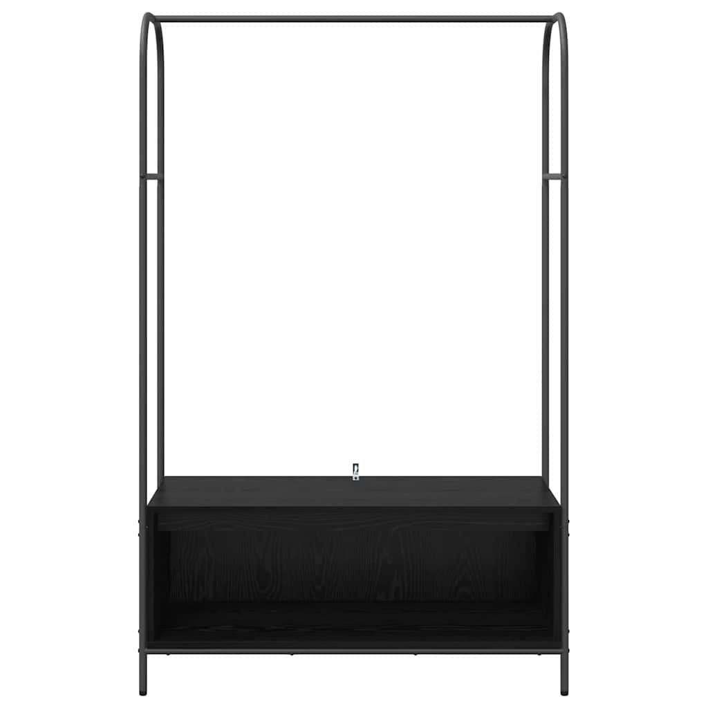 vidaXL Ράφι Ρούχων Μαύρο 100 x 44 x 160 εκ Επεξεργασμένο ξύλο
