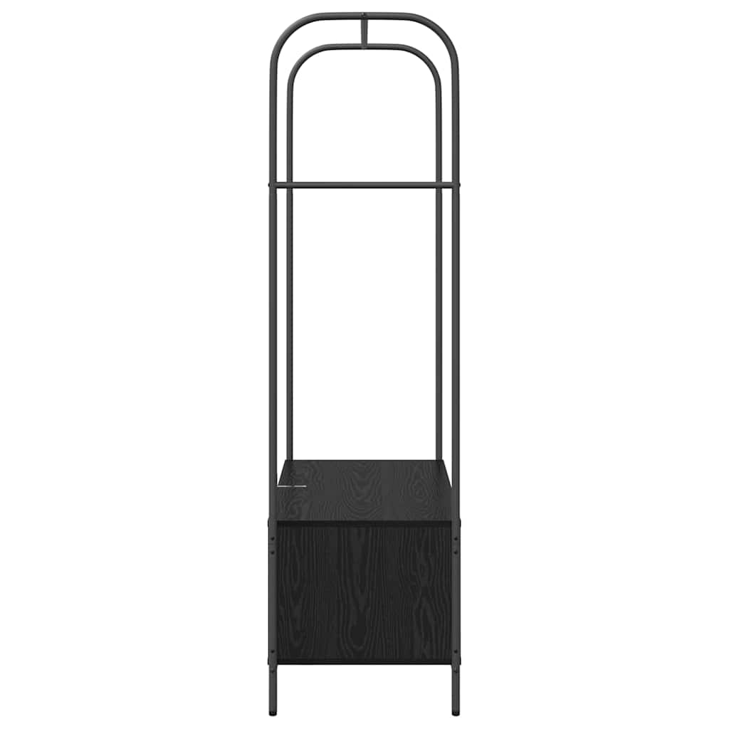 vidaXL Ράφι Ρούχων Μαύρο 100 x 44 x 160 εκ Επεξεργασμένο ξύλο