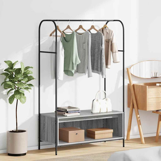 vidaXL Ράφι Ρούχων Γκρι 100 x 44 x 160 εκ Επεξεργασμένο Ξύλο