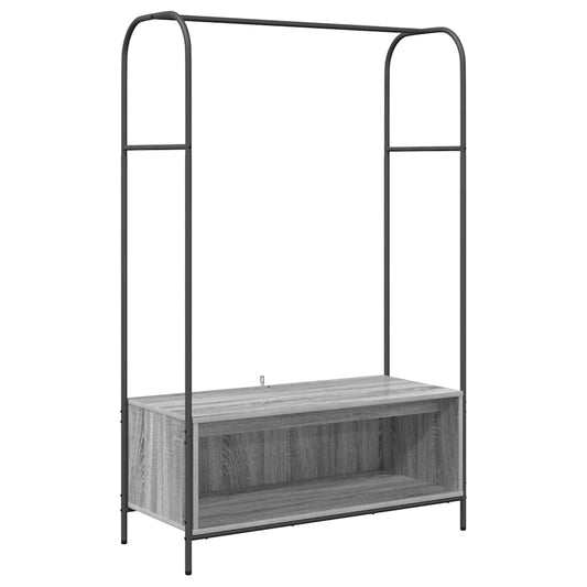 vidaXL Ράφι Ρούχων Γκρι 100 x 44 x 160 εκ Επεξεργασμένο Ξύλο