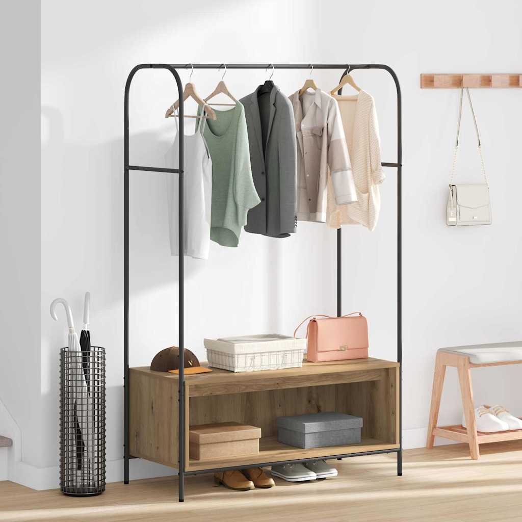 vidaXL Ράφι Ρούχων Καφέ δρυς 100 x 44 x 160 εκ Επεξεργασμένο ξύλο