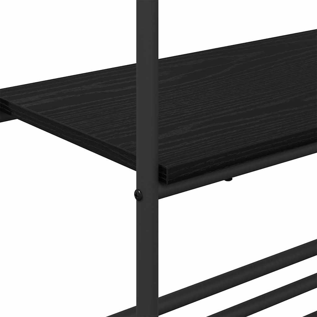 vidaXL Ράφι Ρούχων Μαύρη Οξυά 60 x 30 x 171 εκ Επεξεργασμένο ξύλο