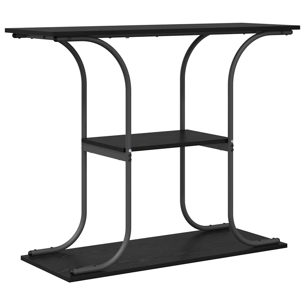vidaXL Τραπέζι κονσόλας με ράφι Μαύρη δρυς 101 x 35 x 80.5 εκ
