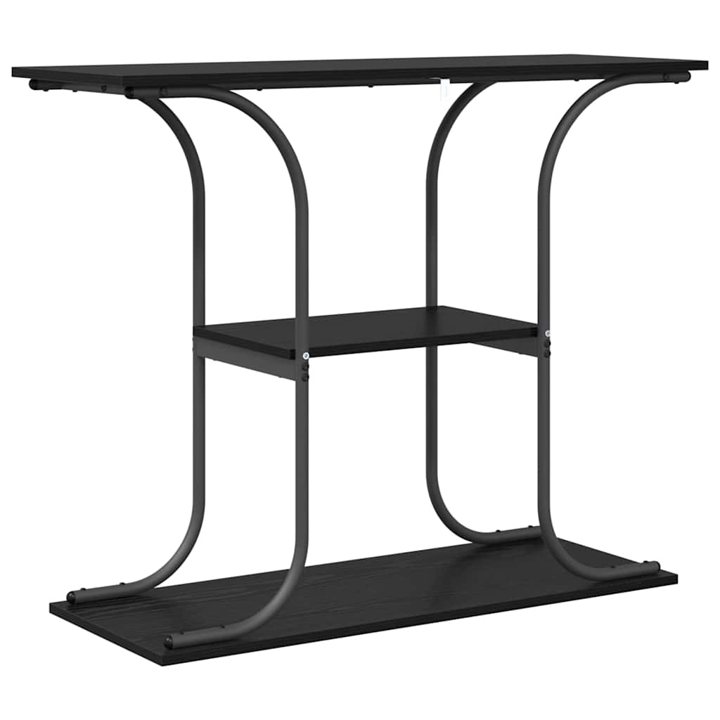 vidaXL Τραπέζι κονσόλας με ράφι Μαύρη δρυς 101 x 35 x 80.5 εκ