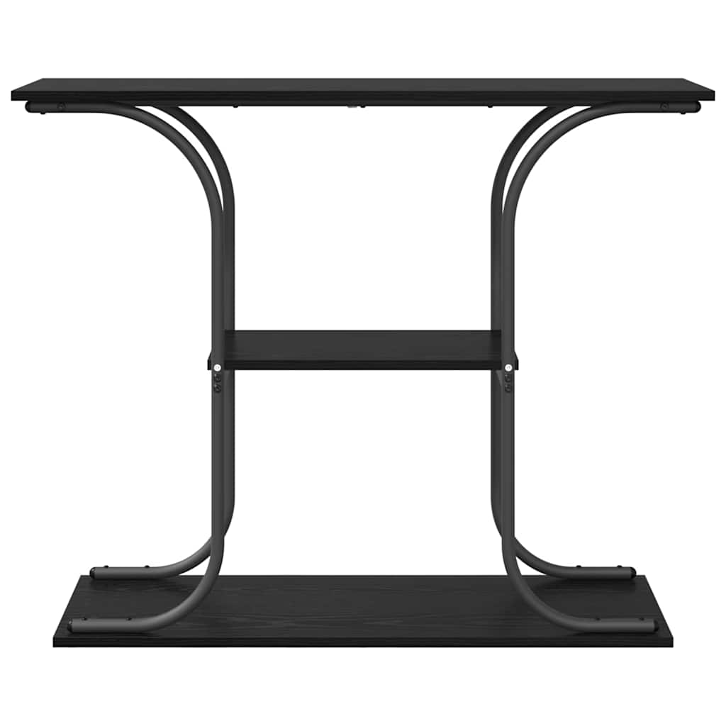 vidaXL Τραπέζι κονσόλας με ράφι Μαύρη δρυς 101 x 35 x 80.5 εκ