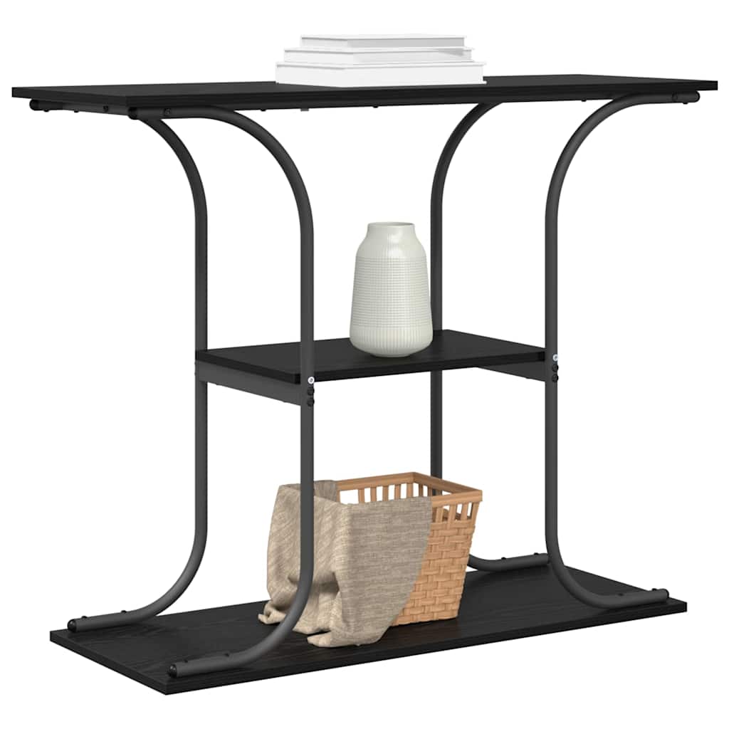 vidaXL Τραπέζι κονσόλας με ράφι Μαύρη δρυς 101 x 35 x 80.5 εκ