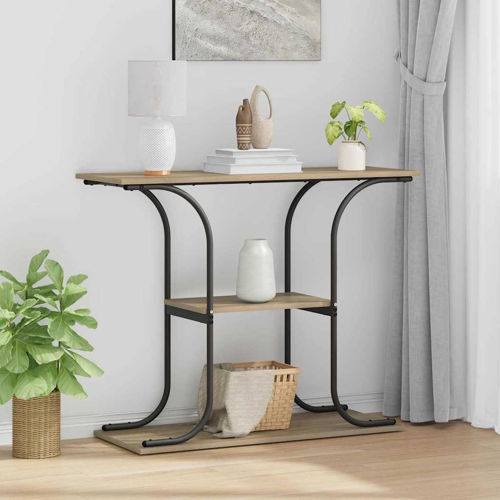 vidaXL Τραπέζι κονσόλας με ράφι Sonoma Δρυς 101 x 35 x 80.5 εκ