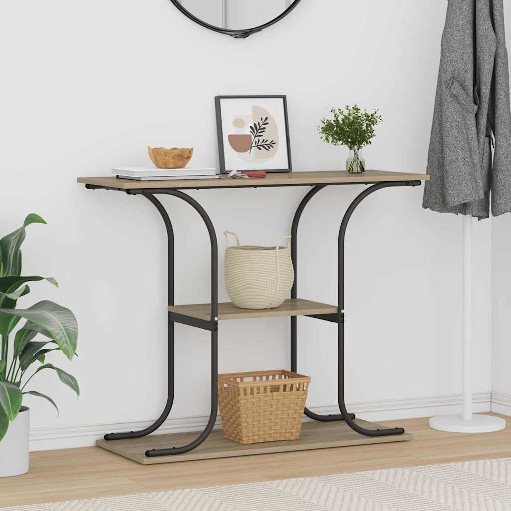 vidaXL Τραπέζι κονσόλας με ράφι Sonoma Δρυς 101 x 35 x 80.5 εκ