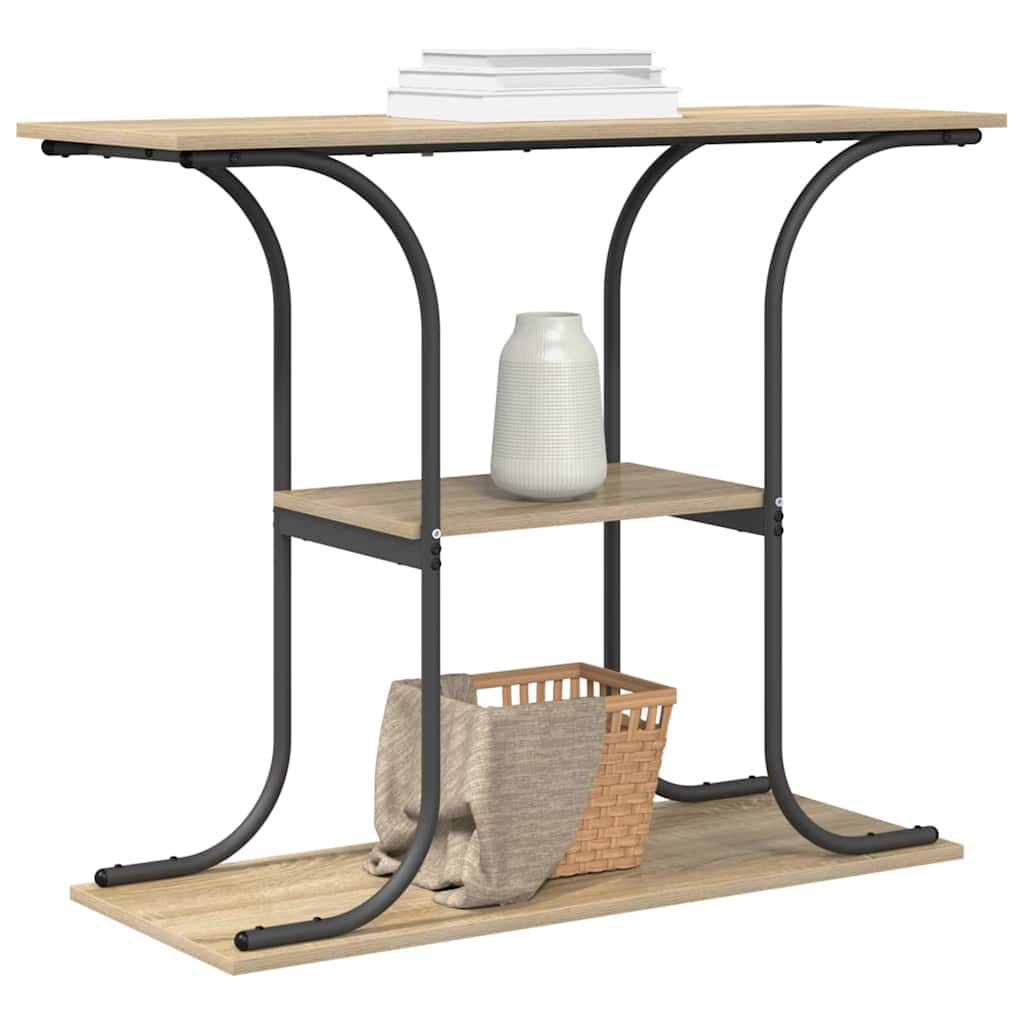 vidaXL Τραπέζι κονσόλας με ράφι Sonoma Δρυς 101 x 35 x 80.5 εκ