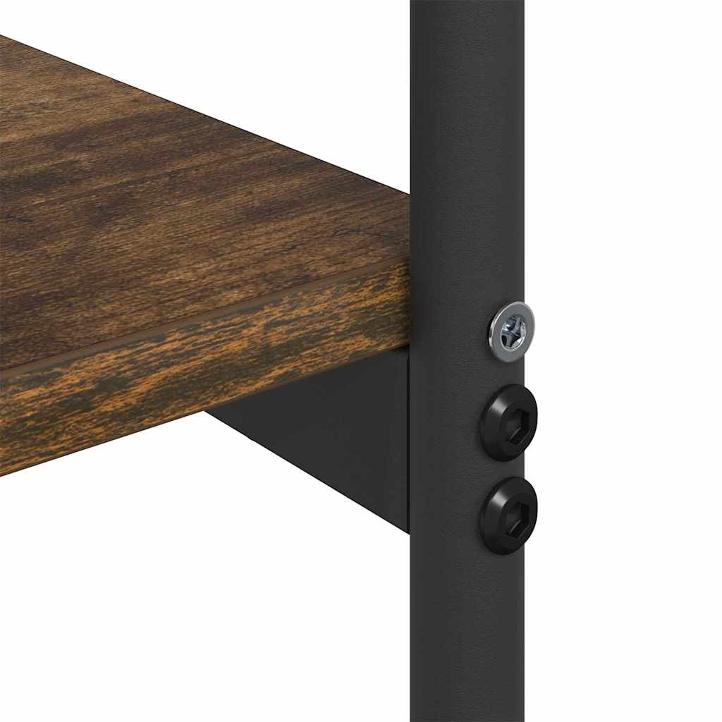 vidaXL Τραπέζι κονσόλας με ράφι Καπνιστή δρυς 101 x 35 x 80.5 εκ