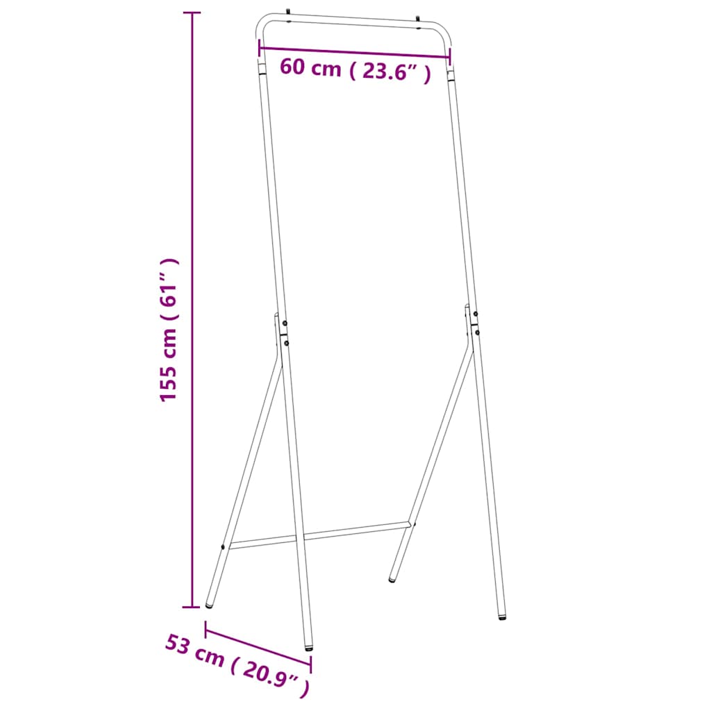 vidaXL Ράφι Ρούχων Μαύρο 60 x 53 x 155 εκ Ατσάλι