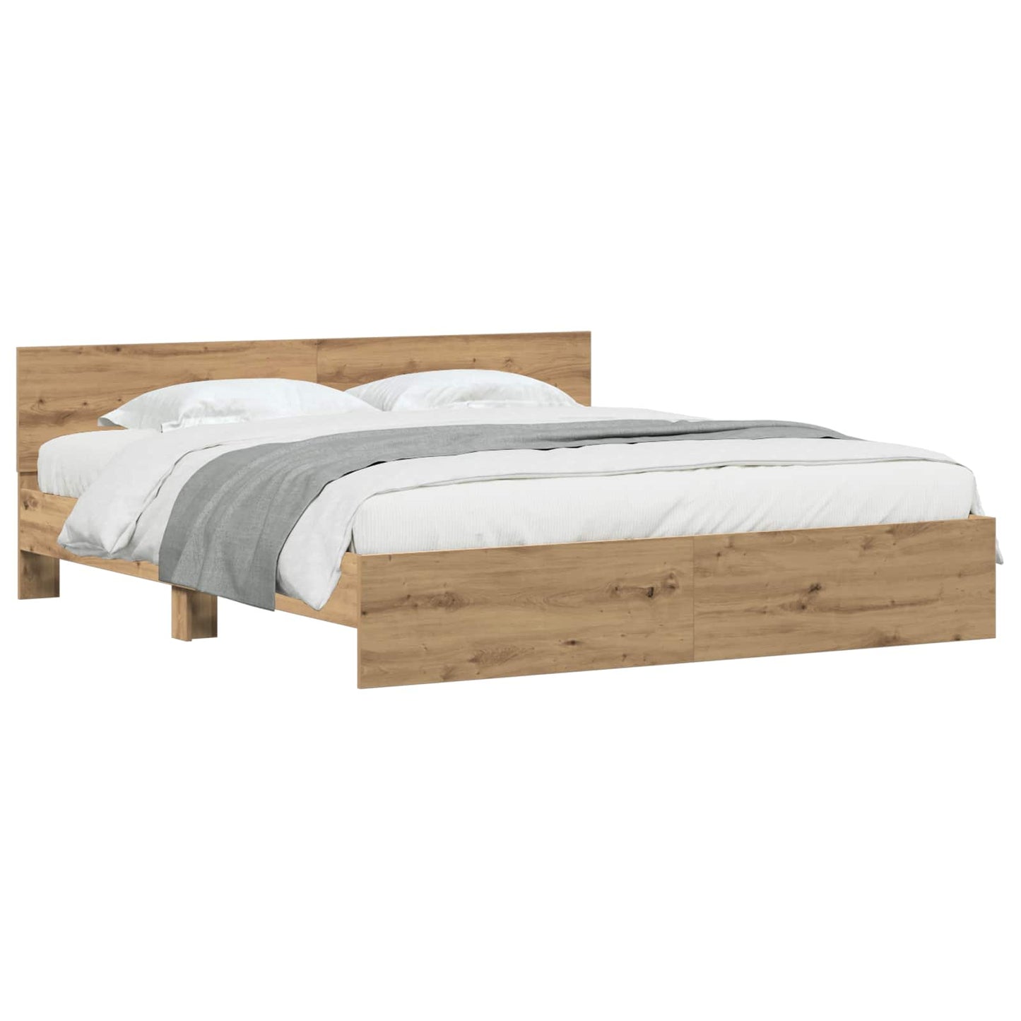 vidaXL Σκελετός Κρεβατιού Επιτοίχιο Artisan Oak 203 x 185 x 70 εκ