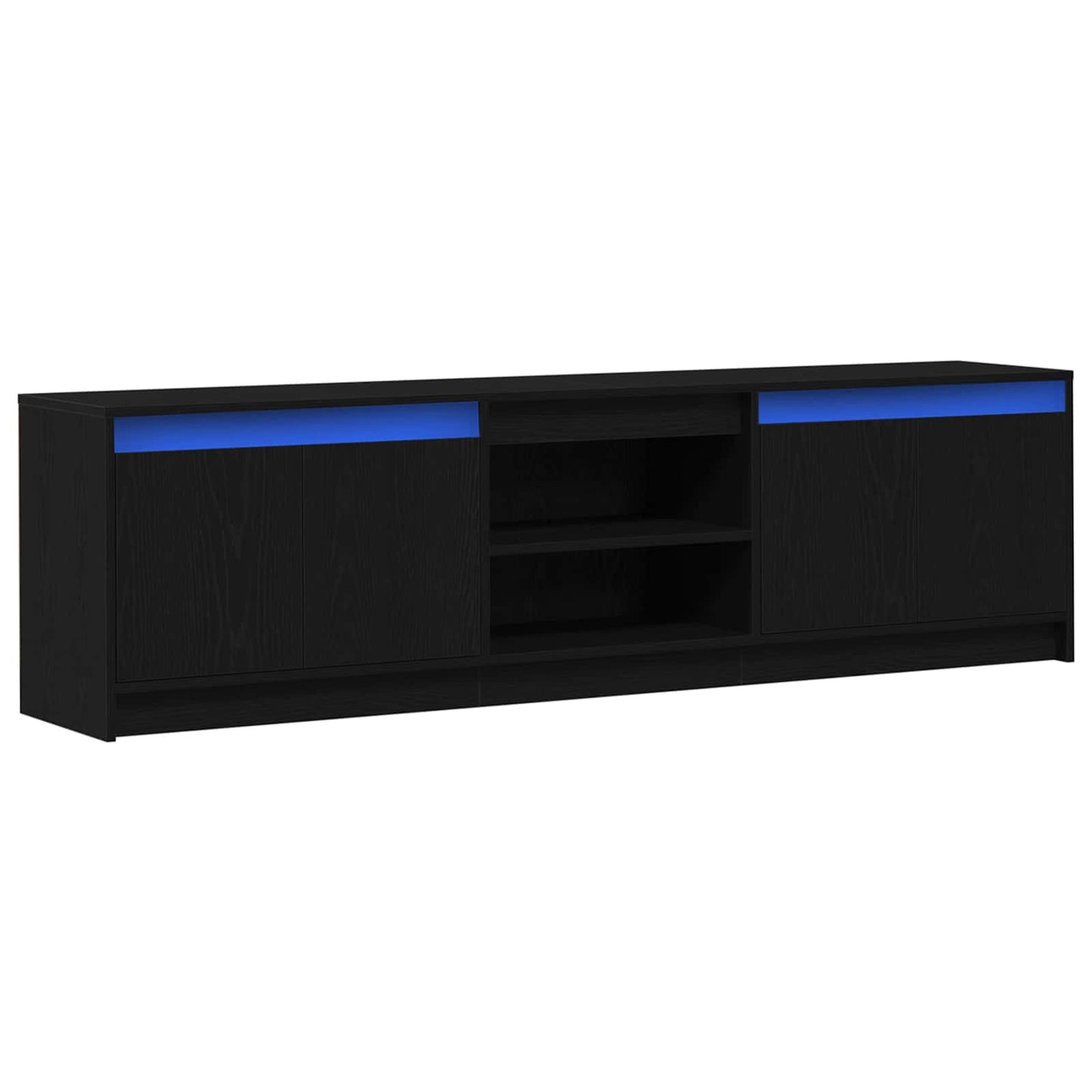 vidaXL Μονάδες TV 2 pcs Μαύρο 180 x 34 x 50 εκ Επεξεργασμένο ξύλο