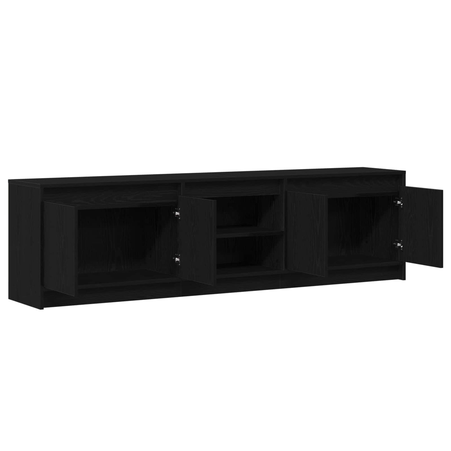 vidaXL Μονάδες TV 2 pcs Μαύρο 180 x 34 x 50 εκ Επεξεργασμένο ξύλο