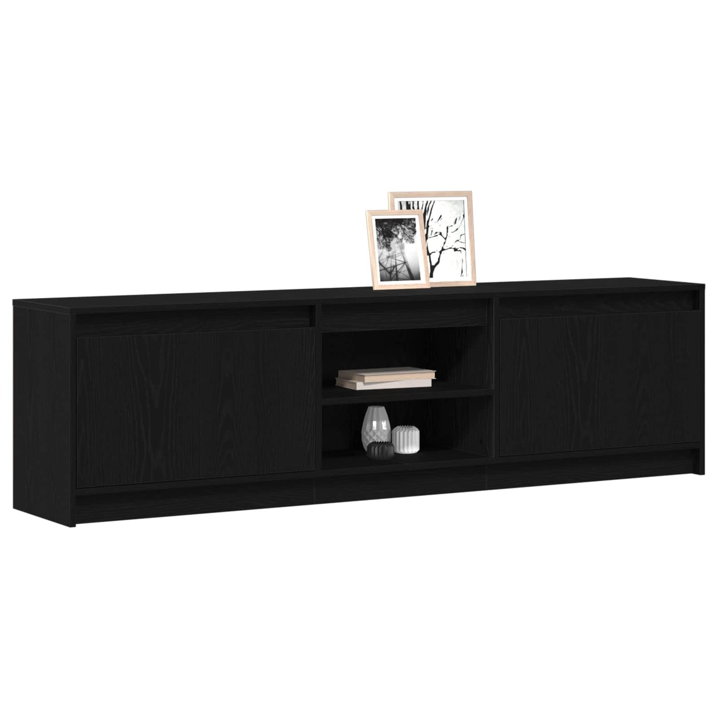 vidaXL Μονάδες TV 2 pcs Μαύρο 180 x 34 x 50 εκ Επεξεργασμένο ξύλο