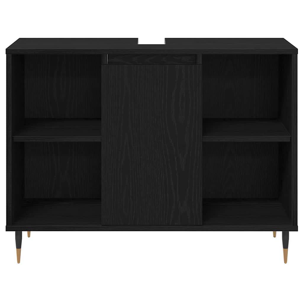 Σετ Επίπλωσης Μπάνιου vidaXL 3 κομματιών Μαύρη Δρυός Επεξεργασμένο Ξύλο