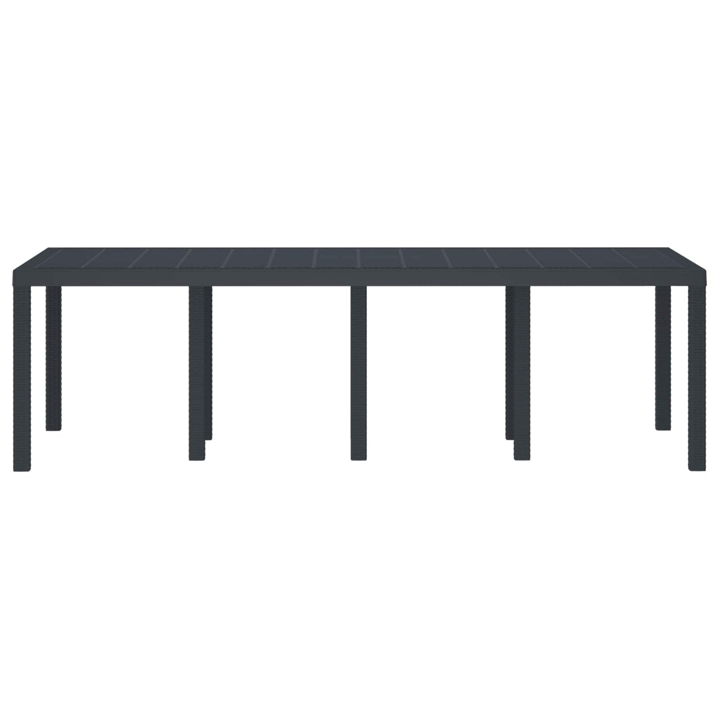 vidaXL Τραπέζι Κήπου Ανθρακί 250 x 100 x 73 εκ συνθετικό ρατάν