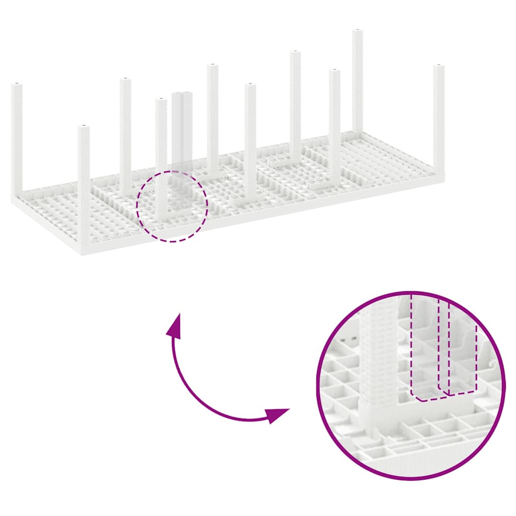 vidaXL Τραπέζι Κήπου Λευκό 250 x 100 x 73 εκ συνθετικό ρατάν
