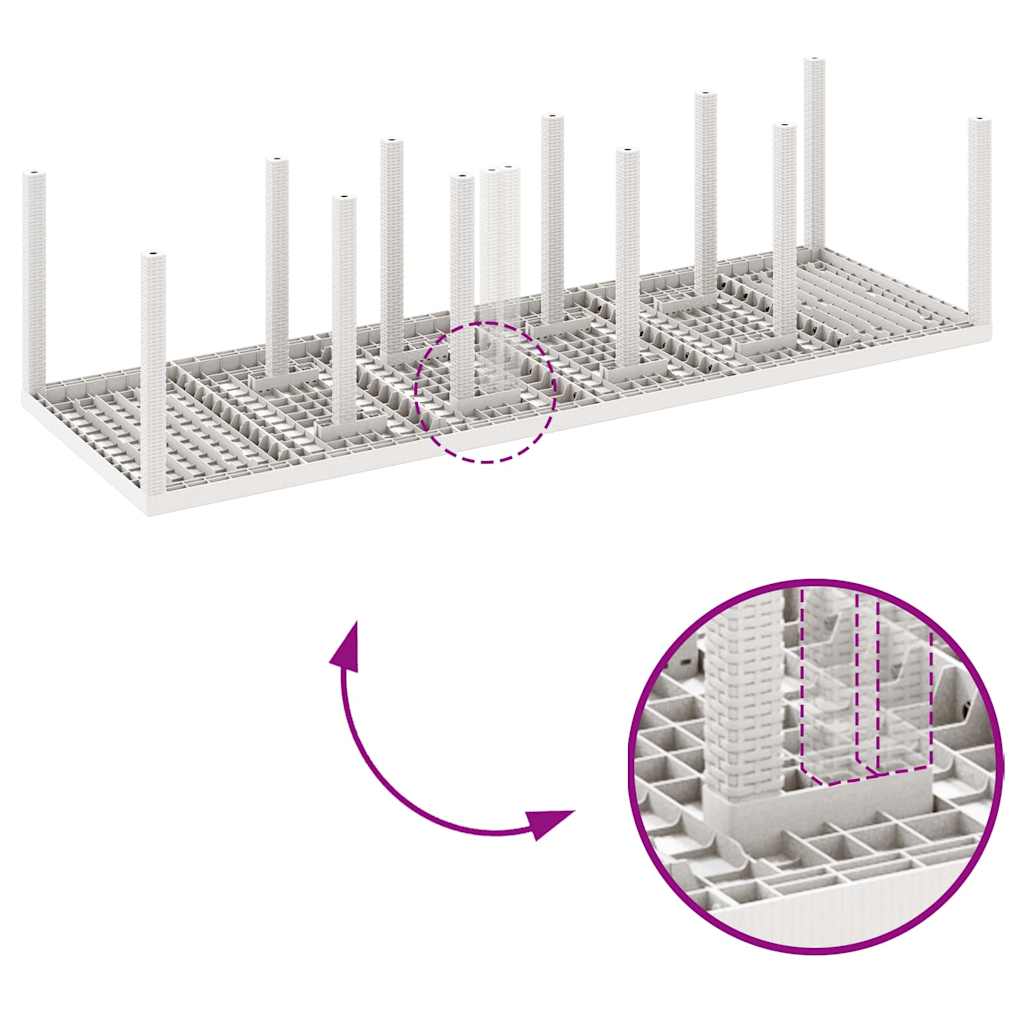 vidaXL Τραπέζι Κήπου Λευκό 300 x 100 x 73 εκ συνθετικό ρατάν