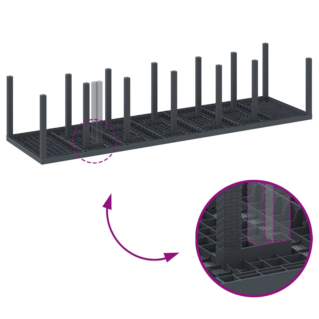 vidaXL Τραπέζι Κήπου Ανθρακί 350 x 100 x 73 εκ. συνθετικό ρατάν