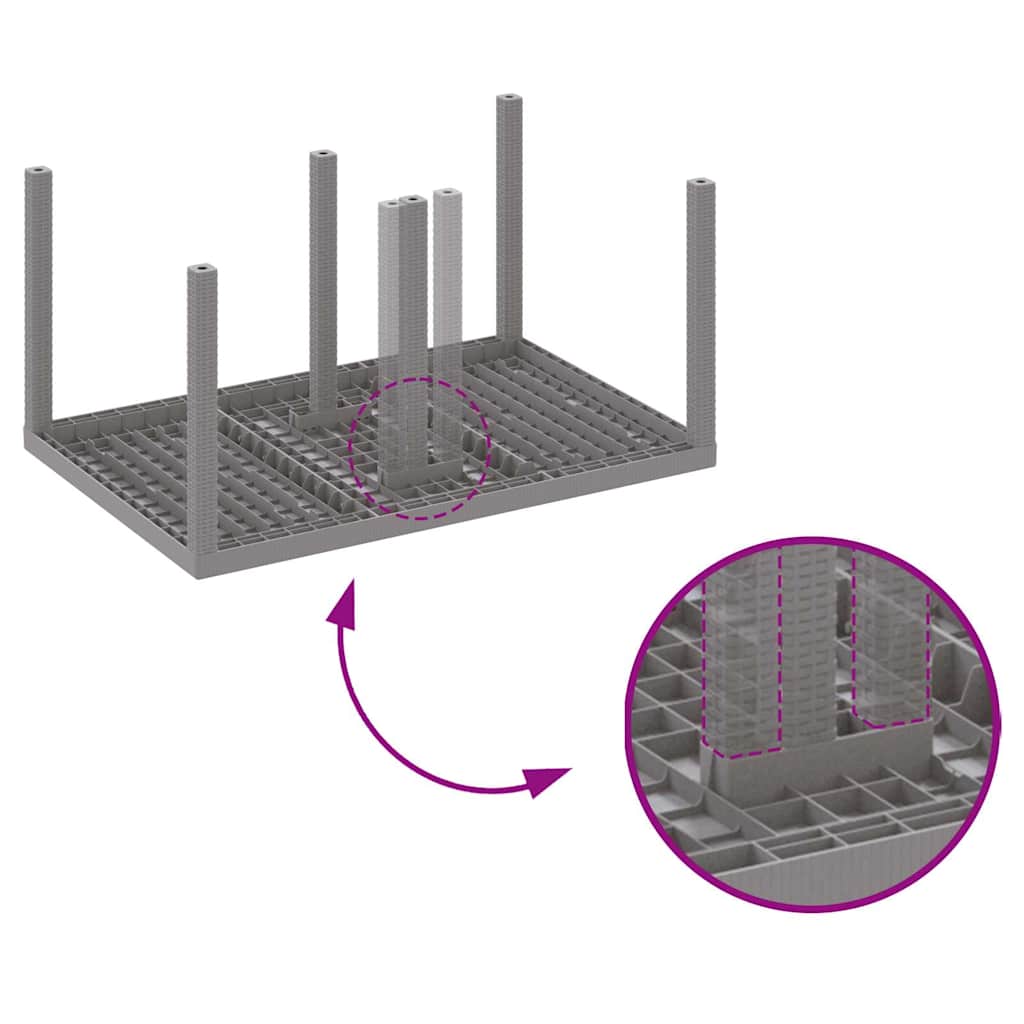 vidaXL Σετ Τραπεζαρίας Κήπου 7 pcs Ανοιχτό γκρι