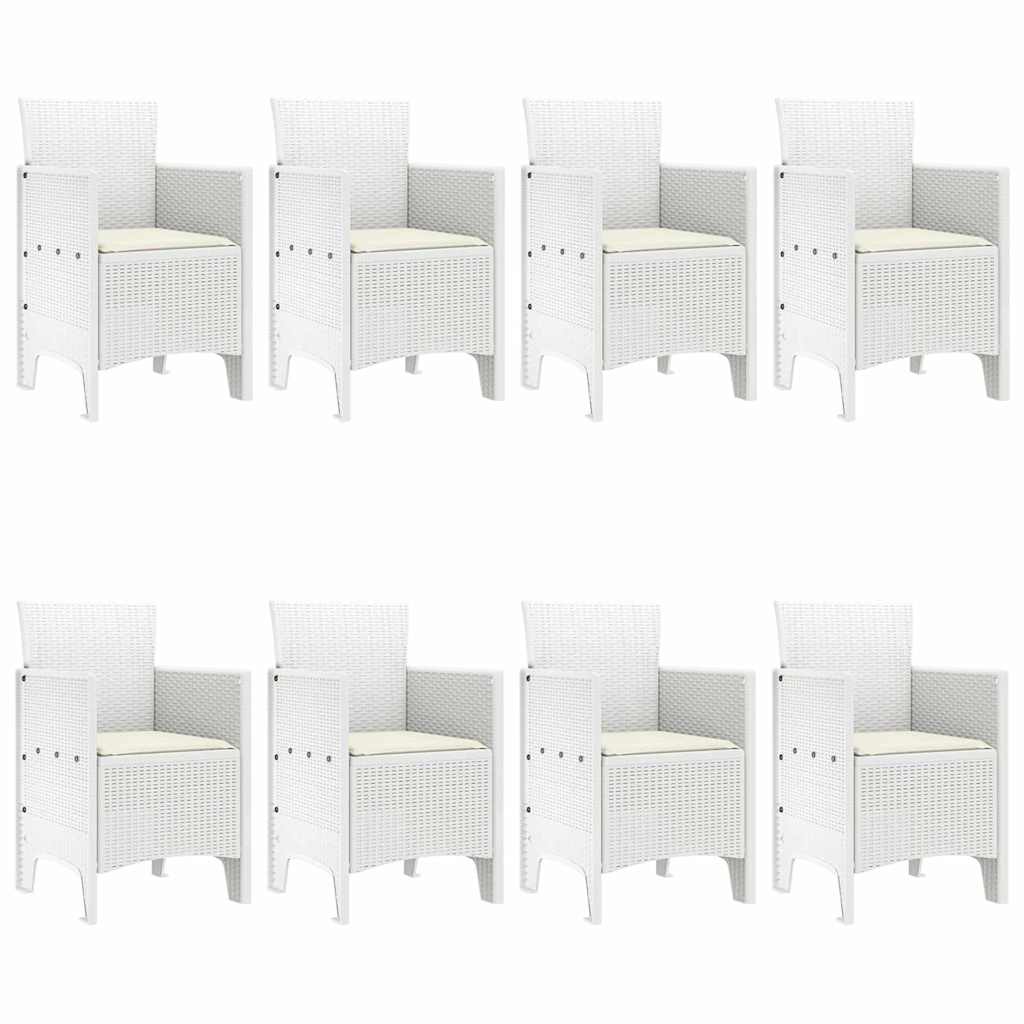 vidaXL Σετ Τραπεζαρίας Κήπου 9 pcs Λευκό