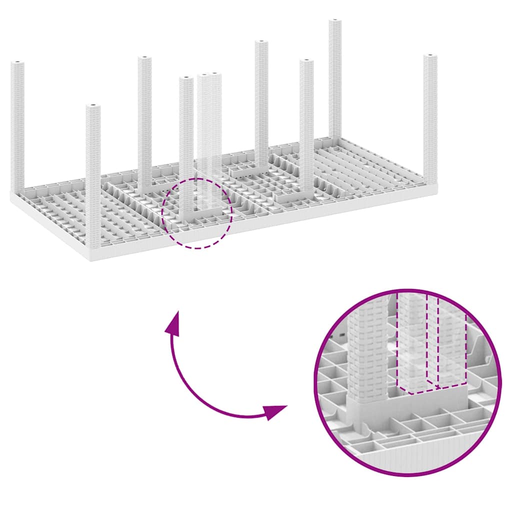 vidaXL Σετ Τραπεζαρίας Κήπου 9 pcs Λευκό