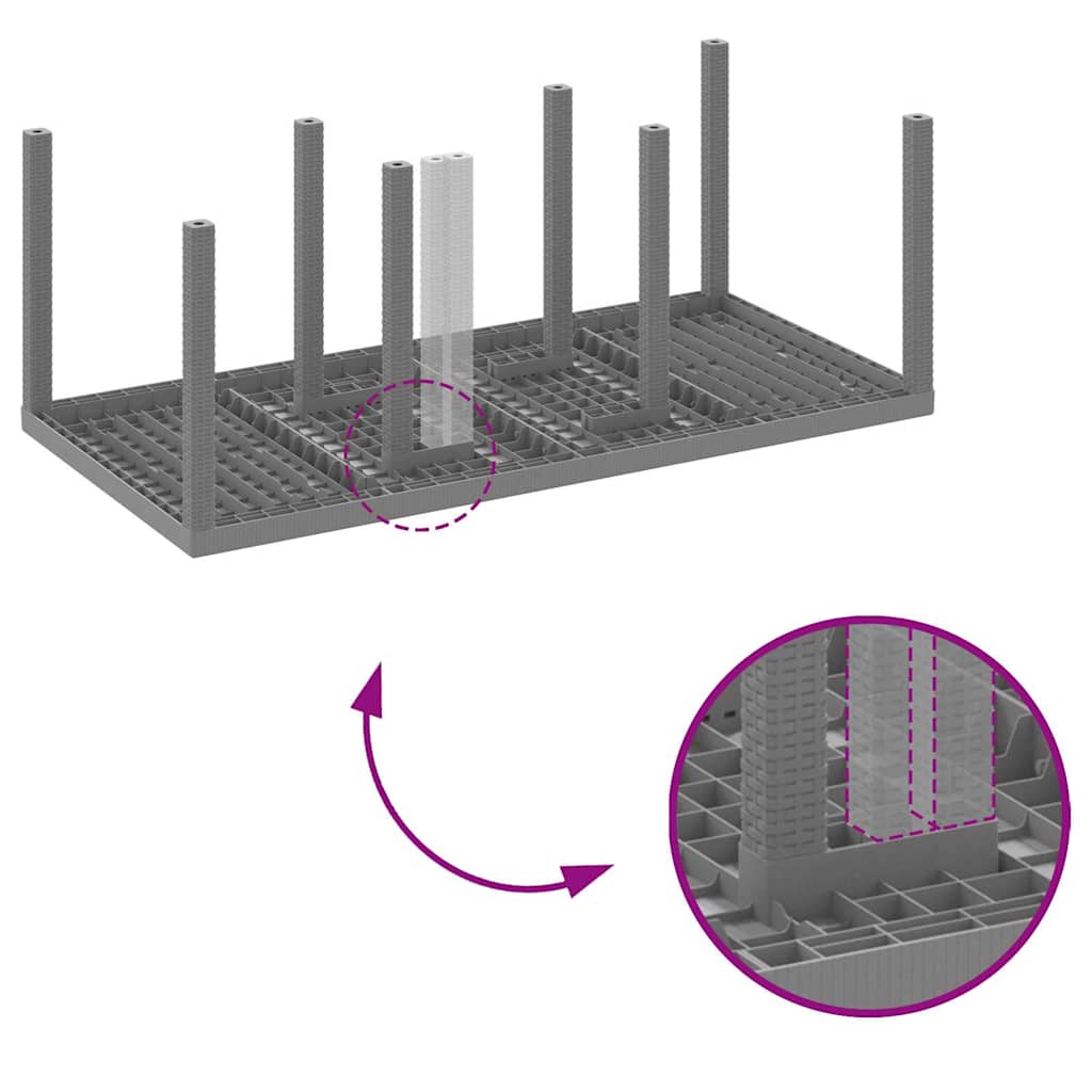 vidaXL Σετ Τραπεζαρίας Κήπου 9 pcs Ανοιχτό γκρι Πολυπροπυλένιο
