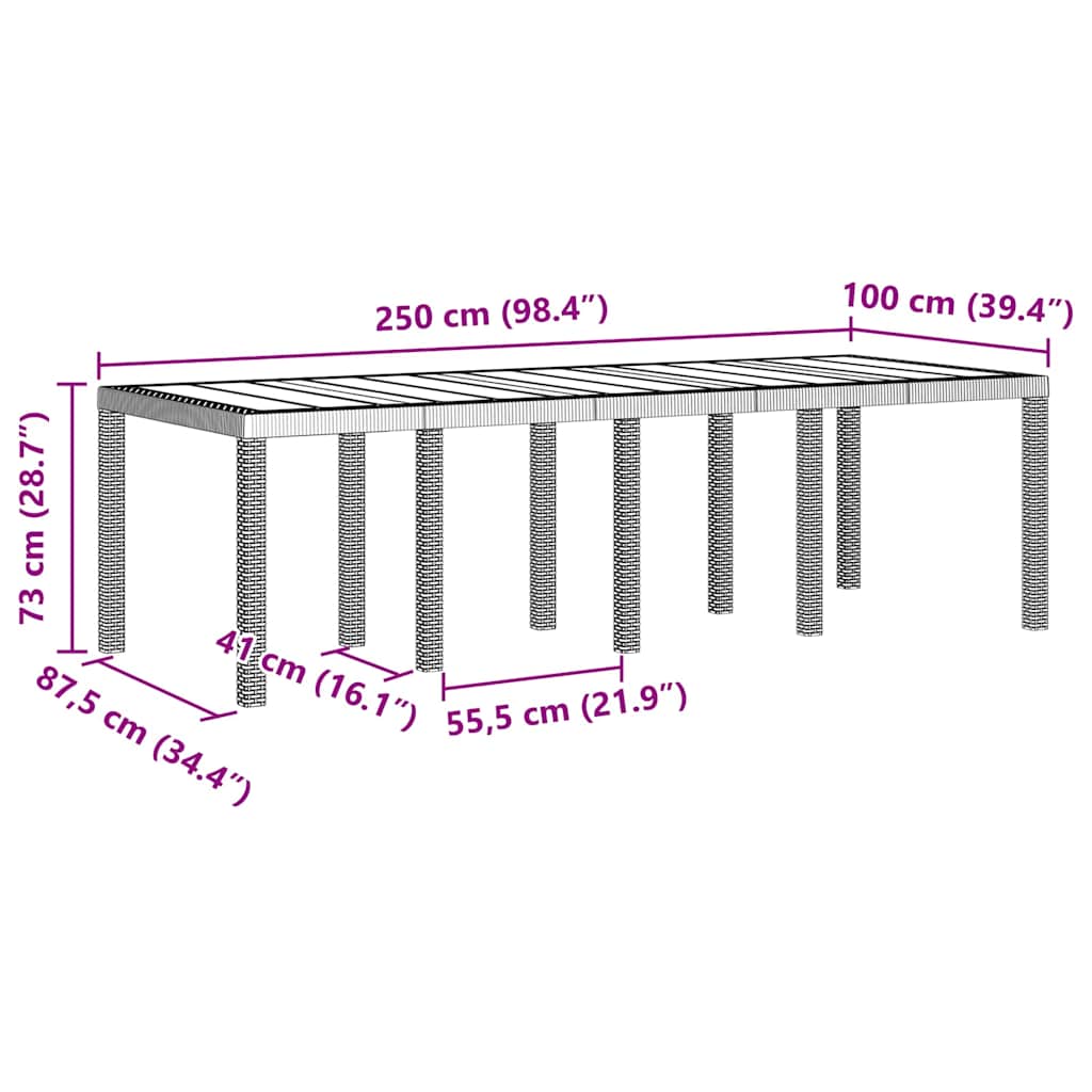 vidaXL Σέτ φαγητού για κήπο 11 pcs Λευκό Rattan Polt