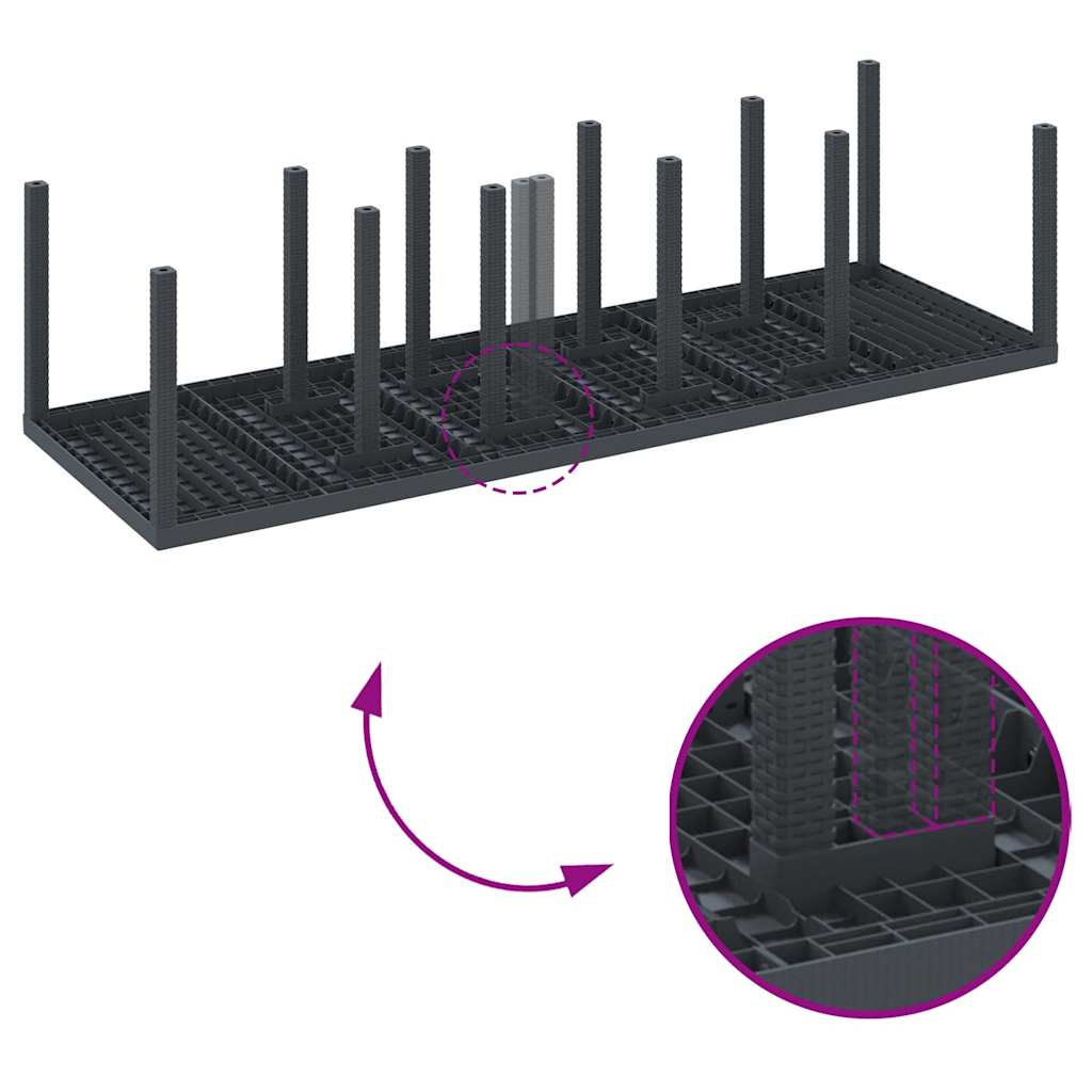 vidaXL Σέτ φαγητού για κήπο 13 pcs Ανθρακί 300 x 100 x 73 εκ Πλαστικό