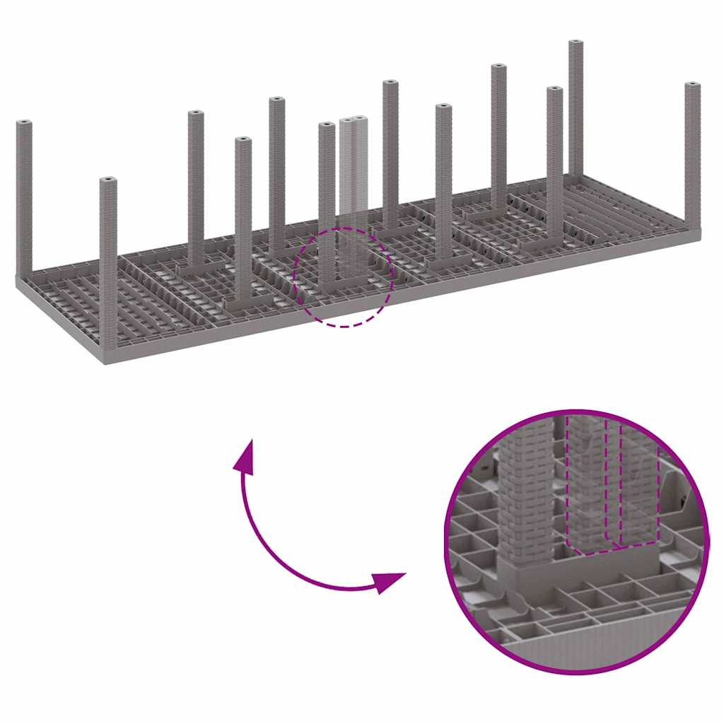 vidaXL Σέτ φαγητού για κήπο 13 pcs Ανοιχτό γκρι Πολυ ράταν