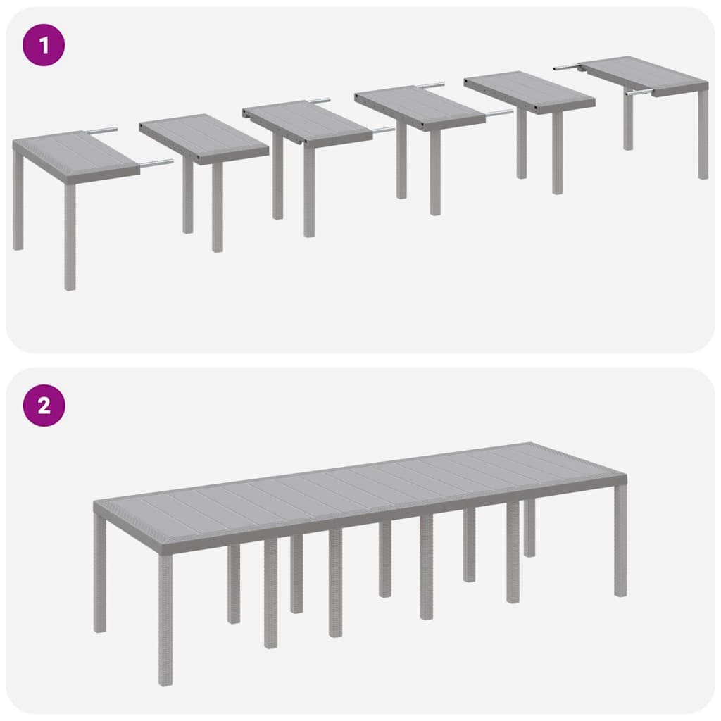 vidaXL Σέτ φαγητού για κήπο 13 pcs Ανοιχτό γκρι Πολυ ράταν